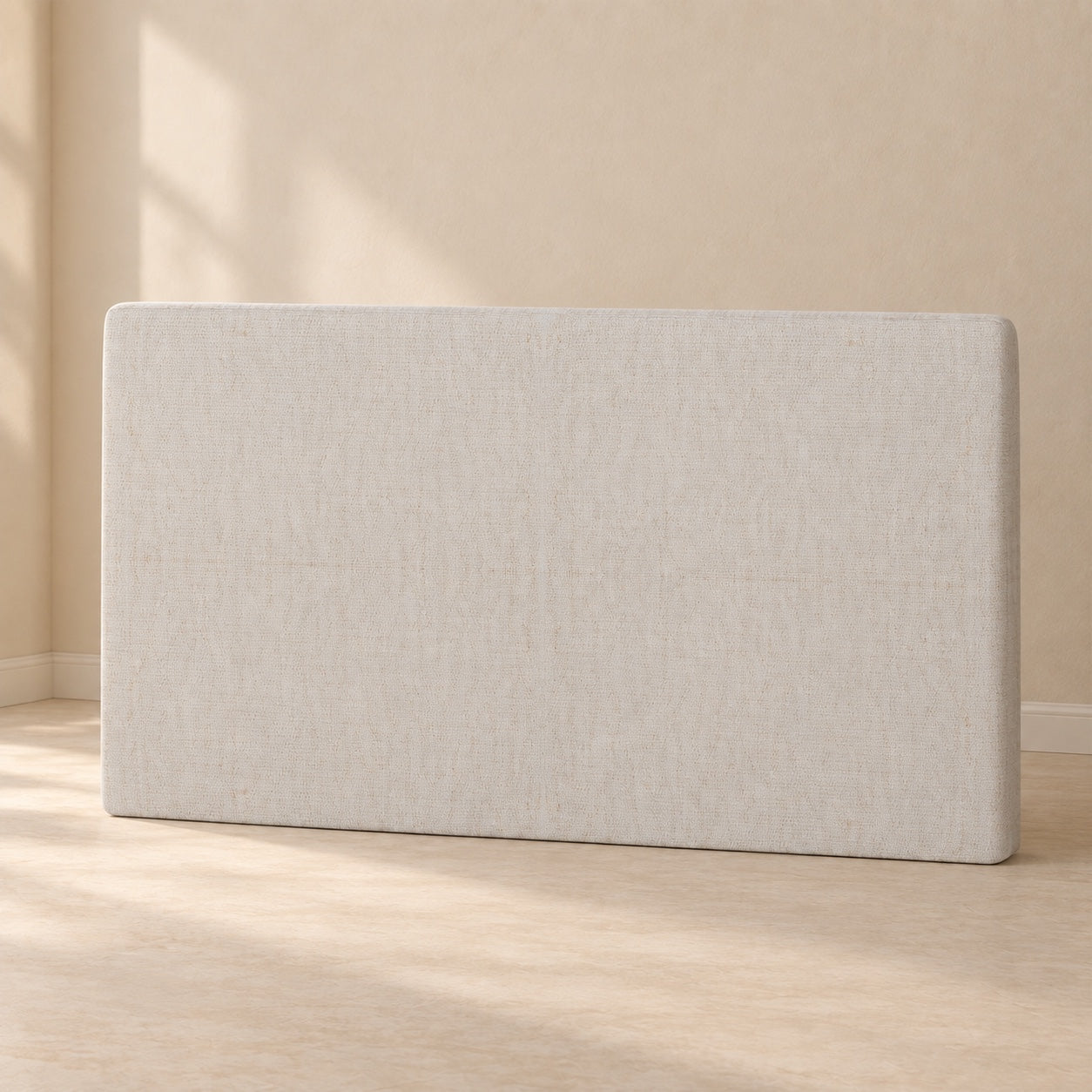 Brintavo beige upholstered Headboard shown as a separate accessory